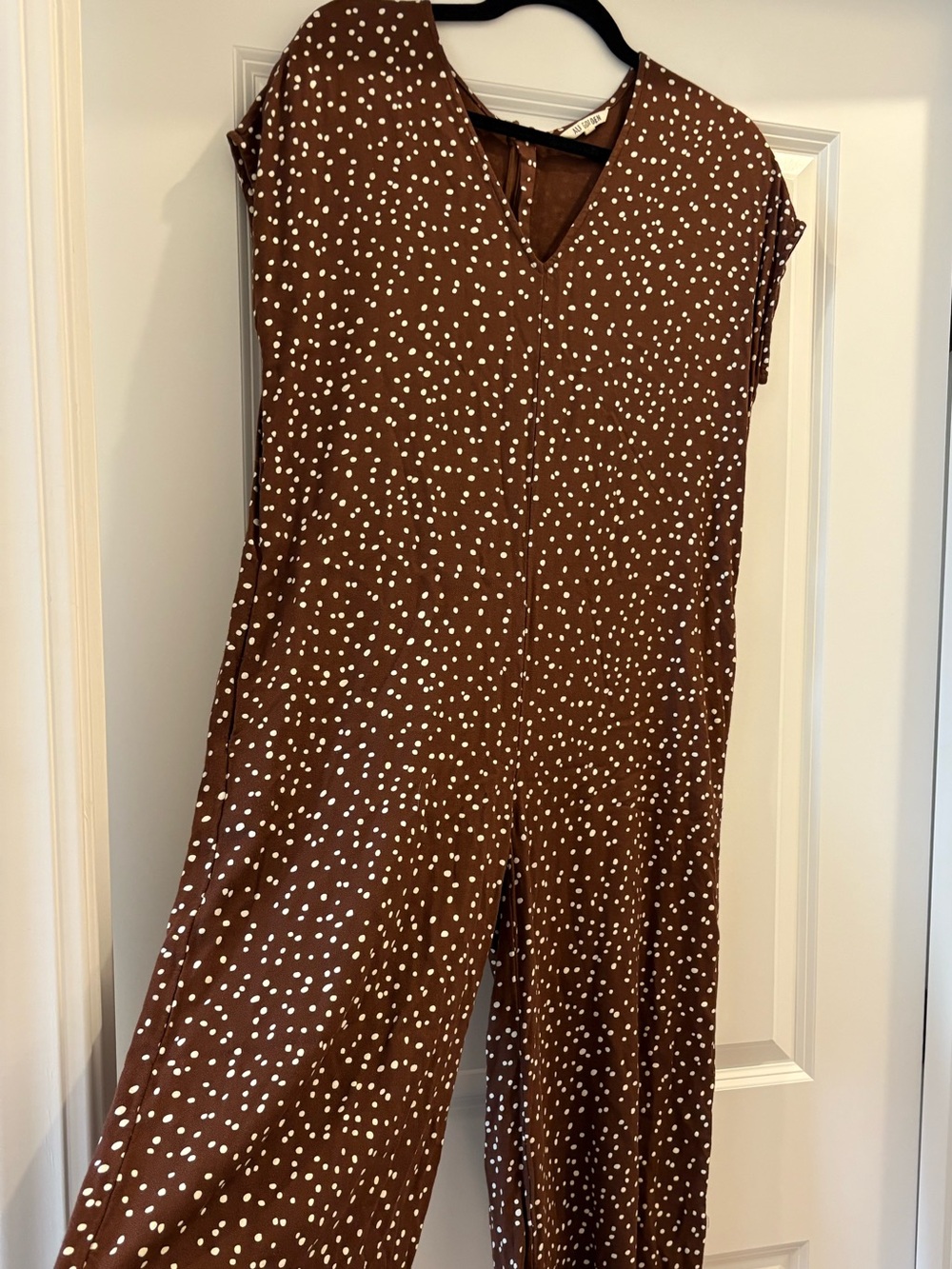 Ali Golden Brown Polka Dot Jumpsuit (Size XS)